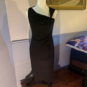 David meister Black Dress with sheer overlay